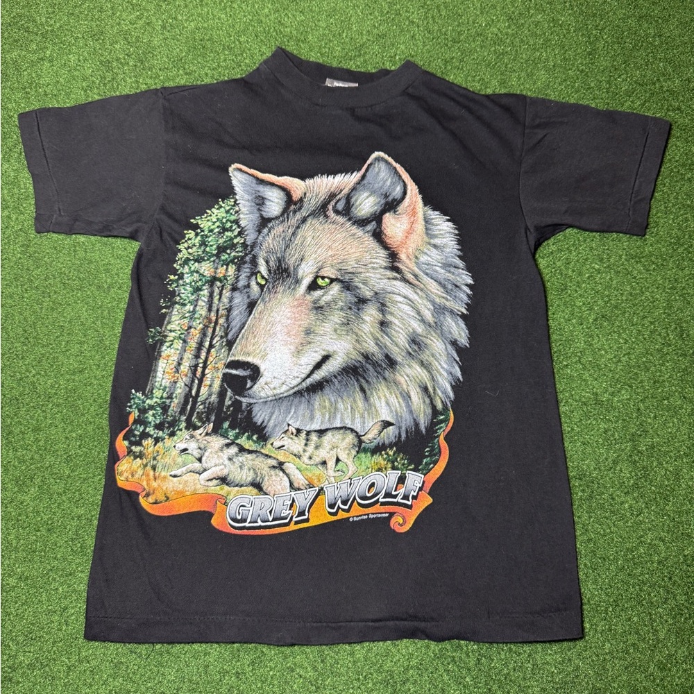 incredible 90s Grey Wolf American Thunder T-shirt rare hipster small Kanye West